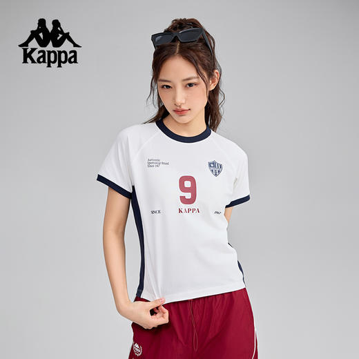 Kappa卡帕背靠背运动t恤女2025夏季新款美式休闲短袖修身透气上衣K0F42TD14 商品图2