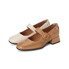 【Pikolinos】  B3F |  派高雁春季牛皮浅口粗跟一字式搭扣玛丽珍鞋PS253707