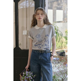 SimpleRetro夏日扶桑 “古董花系列”文艺印花T恤女短袖百搭上衣