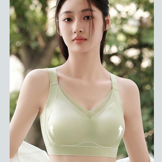 猫人同厂无痕内衣女美背心式新款双提拉养护型内衣交叉蕾丝聚拢内衣固定杯U型美背调整型文胸` 商品图2