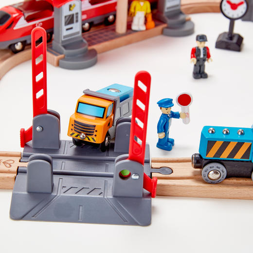 Hape(德国)儿童小火车轨道玩具木质拼搭diy多功能套装积木礼物E3730 商品图3