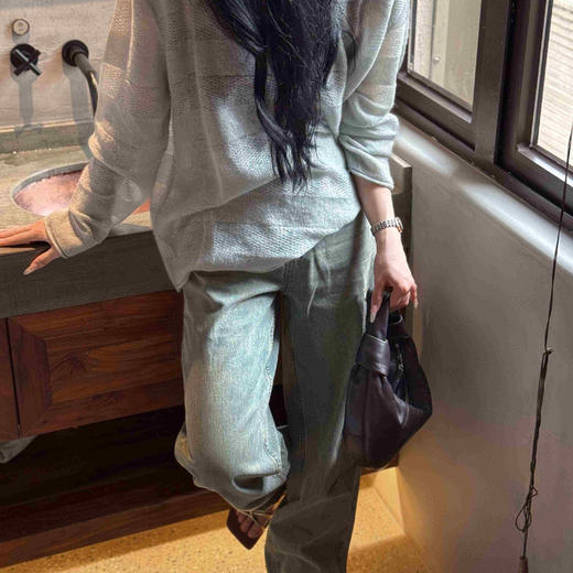 顺丰包邮洛诗琳20955春季新款复古时尚锥形高腰显瘦牛仔裤女20771 商品图3