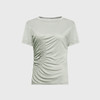lost in echo2025春夏新款修身独特抽褶圆领高级醋酸短袖T恤上衣 商品缩略图4