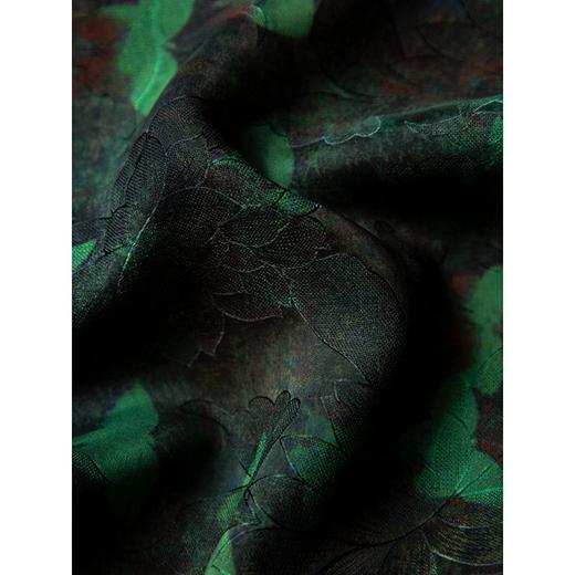 新中式真丝香云纱高腰拉链提花A字半身裙 商品图3