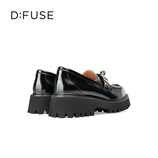 迪芙斯2025春新款轻便通勤圆环金属扣增高厚底乐福鞋通勤鞋DFD1112106 商品图8