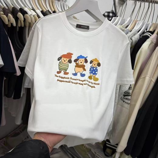 【YW】无忧购“福利狂欢”韩系百搭印花纯棉180克正肩圆领T恤 商品图8