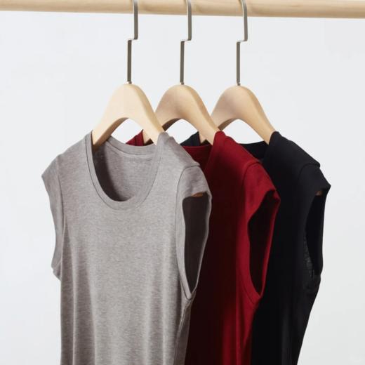 京东顺丰发货系列！【杉夏 水面膜 蚕丝无袖 打底短袖 ZM813】设计小众款 莱赛尔+桑蚕丝 空气感裸肌面料 四季百搭 商品图1