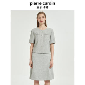 皮尔卡丹女装知性优雅简约修身短袖上衣C51UL025H0