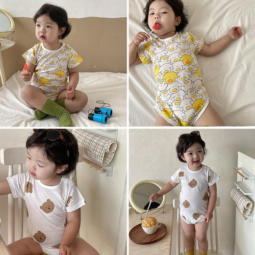 【 独家爆款💥快抢啊‼3件仅需39.9元】🔥今年的新款C位！儿童A类婴幼儿夏季薄款爆款纯棉网眼包屁衣呼吸棉哈衣聚 商品图0