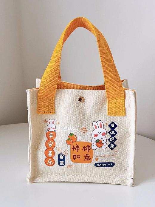 【小巧可爱！卡通造型】新款帆布包柿柿如意手提包时尚休闲小方包可爱手提女包便携卡通收。ry 商品图7