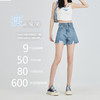 罗蒙女士夏季牛仔短裤时尚高腰双扣显瘦经典百搭牛仔裤子休闲舒适短裤 商品缩略图2