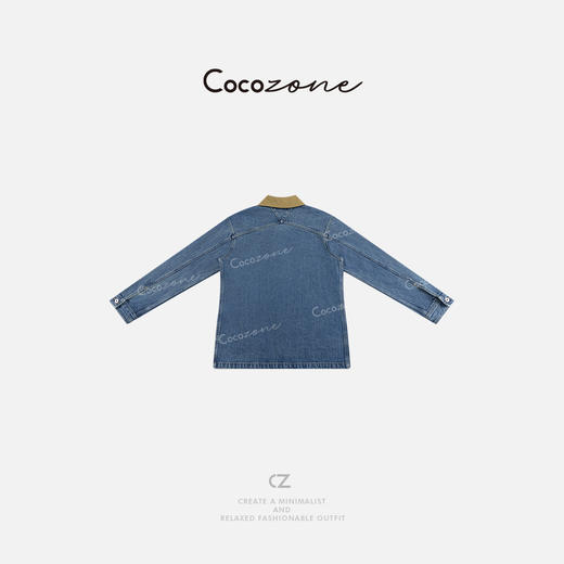 COCO ZONE 刘一一 100棉春季美式拼接翻领牛仔外套CD1A0048 商品图1