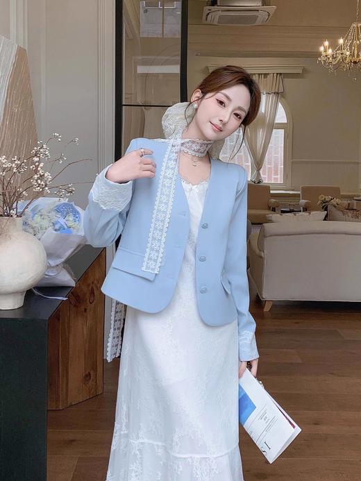 张心子【月光玛德琳】春夏气质蕾丝时尚两件套套装 U2502051 商品图2