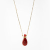 MELI&MOLI【火】红玛瑙中号水滴吊坠 半边短珍珠串环扣项链【D类】 商品缩略图0