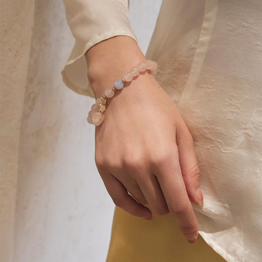 MELI&MOLI【火】芙蓉石迷你爱心瓶蓝纹玛瑙点缀手链【D类】 商品图5