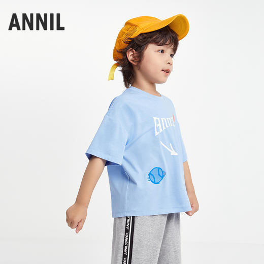 男童圆领SORONA短袖针织衫夏季新款安奈儿童装EB521189 商品图1