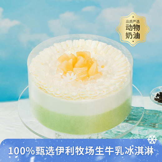 【青柑蜜瓜冰淇淋蛋糕】100%甄选伊利牧场生牛乳冰淇淋 ，青柑蜜瓜味冰淇淋搭配超软蛋糕胚，粒粒蜜瓜清甜爽脆，藏在浓醇青柑茶香的冰爽里（1P149.9） 商品图0