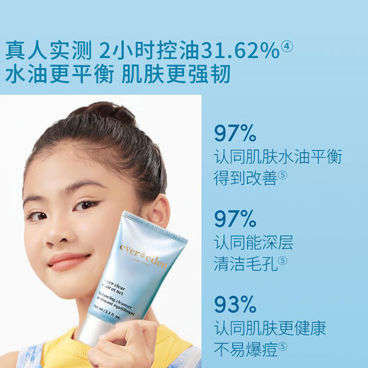 【新品上市】【官方商城】Evereden安唯伊青少年控油水凝洁面啫喱100ML/盒 商品图2