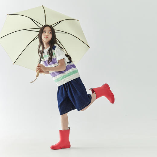 【代发】女款彩色条纹背心 棵初童装撞色针织背心马甲女童叠穿彩色条纹坎肩 商品图3