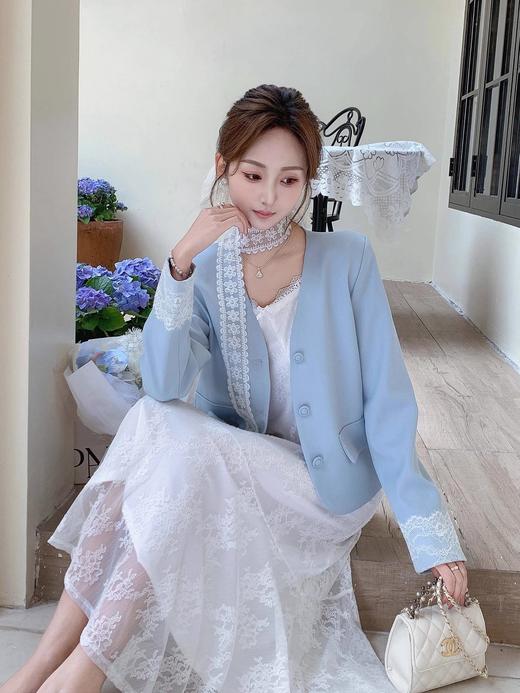 张心子【月光玛德琳】春夏气质蕾丝时尚两件套套装 U2502051 商品图3