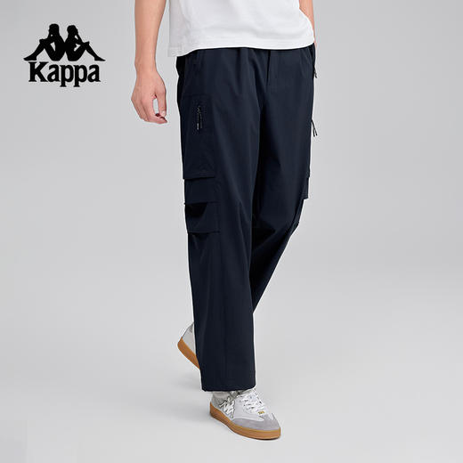Kappa卡帕背靠背运动长裤男2025新款防泼水工装裤弹力直筒休闲裤KPCIBAY01 商品图1
