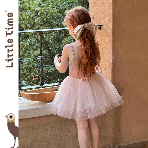 Littletime女童连衣裙夏装2025新款女孩生日芭蕾舞蹈吊带公主裙 商品图1