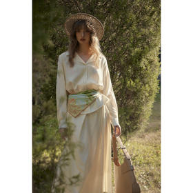 SimpleRetro弗蕾尔序曲 都市慵懒风通勤套装女防晒宽松衬衫半身裙