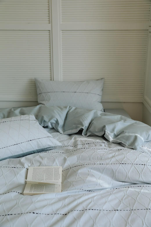 【全棉系列】  韩风色织肌理手工剪花床上四件套 水洗纯棉床单被套春夏新品1.8m 商品图1