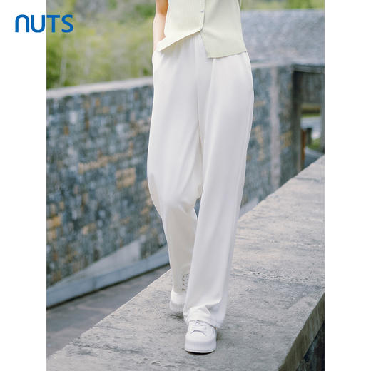 NUTS春秋新品纯色时尚优雅气质宽松遮肉百搭长裤女422072251 商品图3