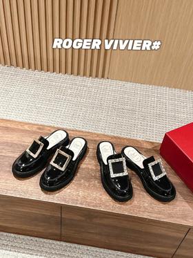 RV罗杰维维亚25新款钻扣厚底半拖乐福鞋皮革穆勒鞋（HC）