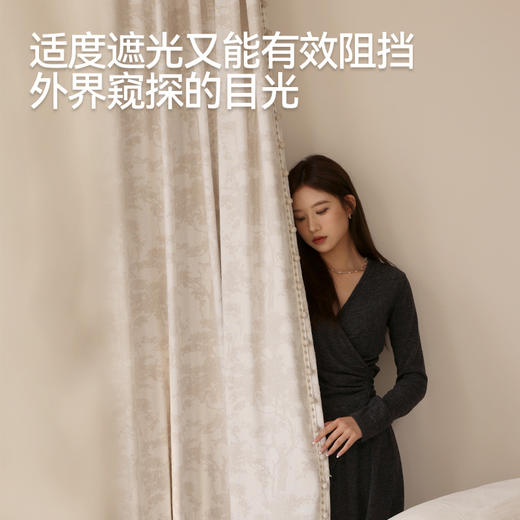 【茹伊丛林纱】金蝉色织提花绒面色织纱帘 商品图3