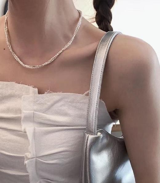 今年很火的一个款，珍珠项链手链系列碎银双层手链，正品施华洛世奇珍珠，S925纯银碎银子.配全套包装（EJ） 商品图4