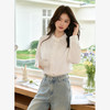 纯棉简约设计感文艺风拼接花边圆领衬衫女设计感衬衣V0450099 商品缩略图1