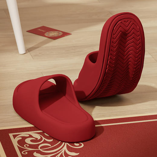 【舒适贴合脚型❗️本命年红色拖鞋】高品质拖鞋，EVEVA材质/厚底踩屎感，防滑耐磨鞋底，人体工程学鞋型设计，贴合脚部行走不累脚，夏室内外凉拖鞋男女L 商品图2