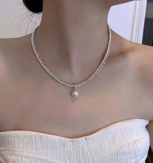 今年很火的一个款，珍珠项链手链系列碎银双层手链，正品施华洛世奇珍珠，S925纯银碎银子.配全套包装（EJ） 商品图7