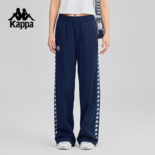 Kappa卡帕背靠背运动裤女春季新款串标直筒裤复古休闲裤宽松卫裤K0F42AK05 商品图2