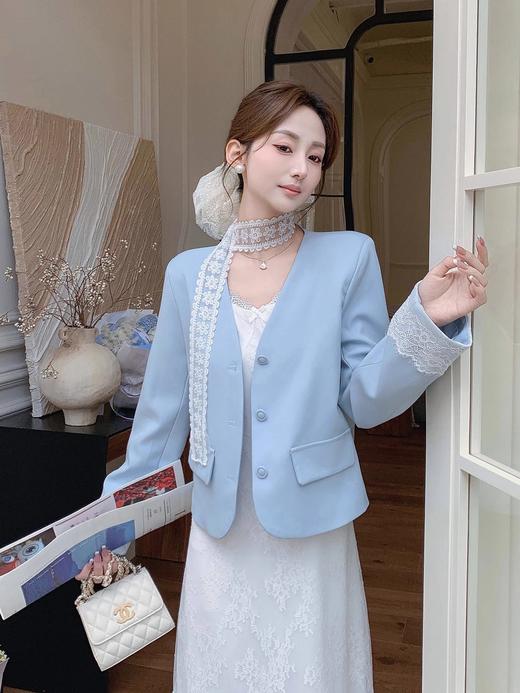 张心子【月光玛德琳】春夏气质蕾丝时尚两件套套装 U2502051 商品图7