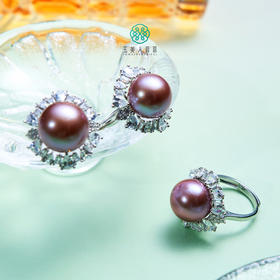 DS925珍珠戒指-紫珠爱迪生可调节戒指约21*20mm#48A3