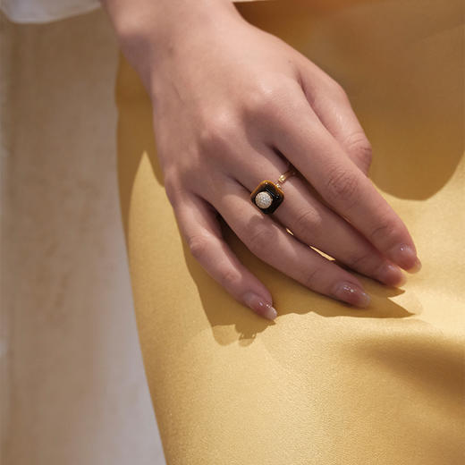 MELI&MOLI 【土】黄虎眼四方瓶均码可调925银镶石香薰戒指 【D类】 商品图1