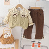 【碎花三件套，上新热卖！】女童春装套装 2025新款 女宝宝洋气针织马甲衬衫裤子 休闲春秋三件套-QQ 商品缩略图2