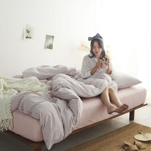 丁摩 天竺棉被套单件 全棉针织百隆色纺无印日式条纹纯棉学生宿舍被罩5ZF-3106 商品图2