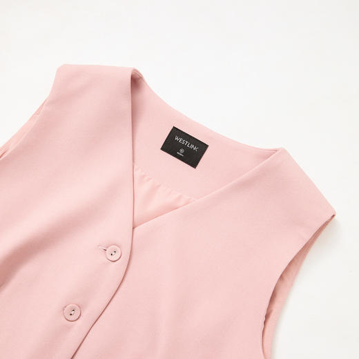 优雅高级感通勤叠穿短款马甲背心女2025V领收腰上衣V0250021 商品图5