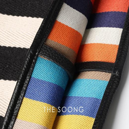 THESOONG"斑马帆布包"经典大容量轻便百搭头层牛皮肩带包HWBB6678 商品图2