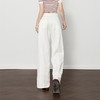 西遇慵懒风阔腿裤女新款通勤小个子高腰白色宽松牛仔裤V0050679 商品缩略图4
