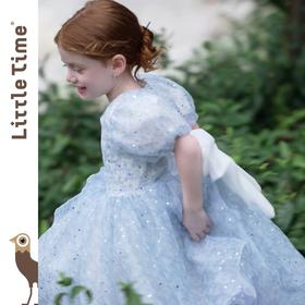 Littletime女童2025新款夏装小女孩泡泡袖公主裙儿童碎花连衣裙
