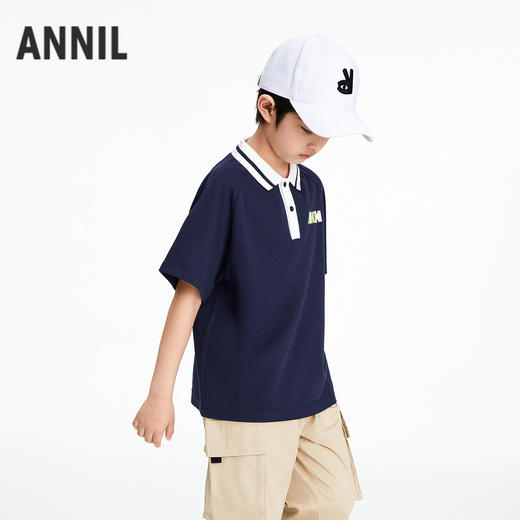 男童翻领短袖针织衫夏季新款安奈儿童装EB521190 商品图1