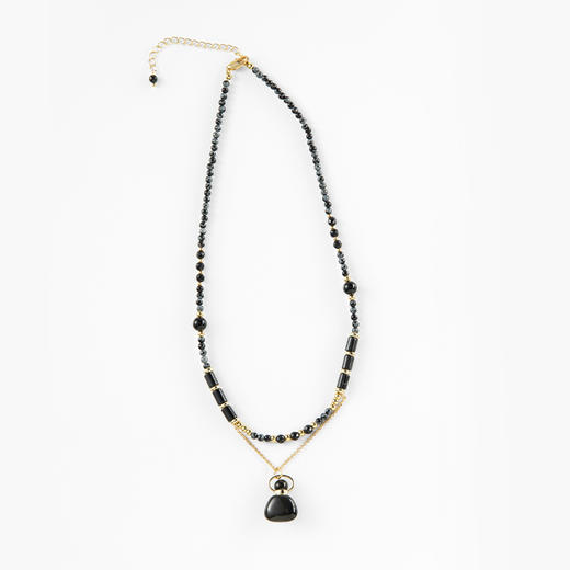 MELI&MOLI 【水】彩虹黑耀石迷你福袋吊坠双层项链 【D类】 商品图0