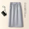 丁摩 灰色卫裙半身裙女春秋新款中长款遮跨显瘦高腰a字裙中长裙5ZF-D862 商品缩略图5
