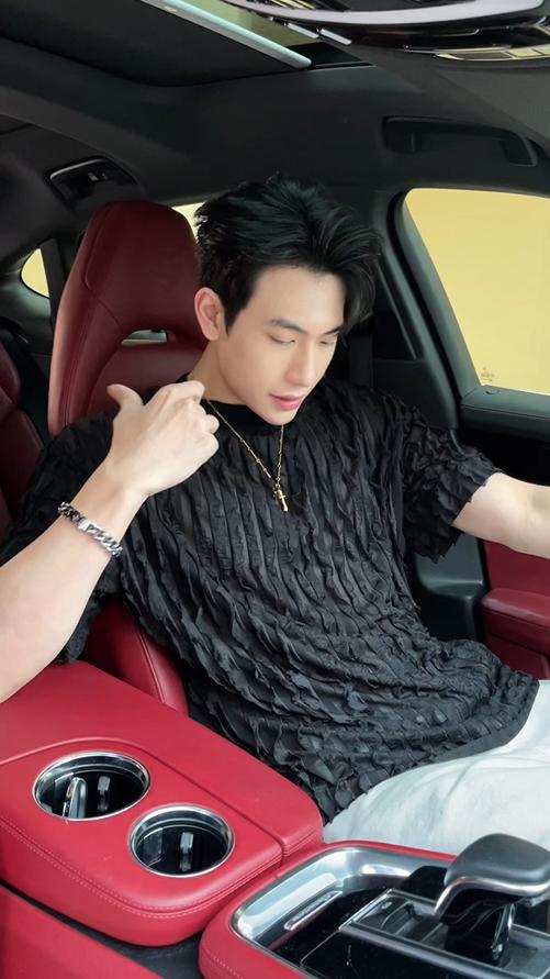 T2642夏季高级感新款美式简约条纹花边褶皱圆领短袖T恤百搭宽松上衣 商品图0