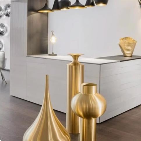 英国Tom Dixon Beat黄铜水滴造型花器大型花瓶手工桌面摆件 商品图1